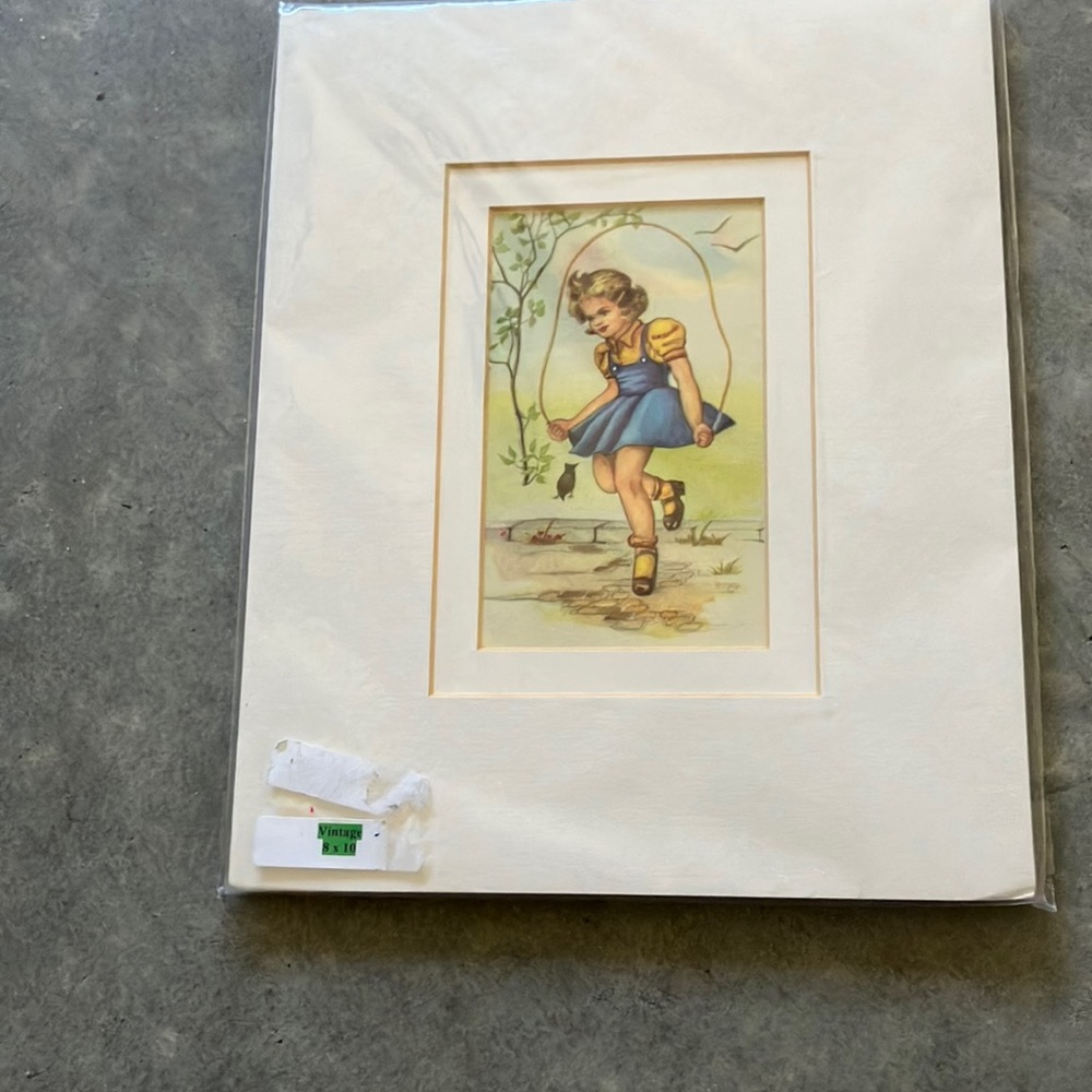 Vintage, 8x10” New picture matted.  I think it is Jane Jumping a  Rope???